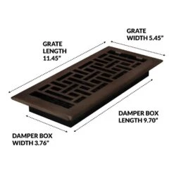 4 In. X 10 In. Steel Floor Register, Oil-Rubbed Bronze 9 4 In. X 10 In. Steel Floor Register, Oil-Rubbed Bronze -Fire Place Store metallics decor grates registers grilles ajh410 rb a0 1000