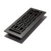 4 In. X 12 In. Oriental Steel Plated Floor Register, Gun Metal