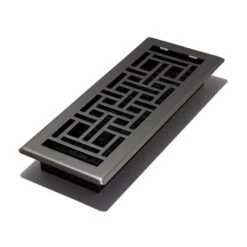 4 In. X 12 In. Oriental Steel Plated Floor Register, Gun Metal