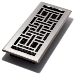 4 In. X 12 In. Brushed Nickel Steel Plated Oriental Register