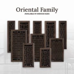 4 In. X 14 In. Oil Rubbed Bronze Steel Oriental Register 18 4 In. X 14 In. Oil Rubbed Bronze Steel Oriental Register -Fire Place Store metallics decor grates registers grilles ajh414 rb d4 1000