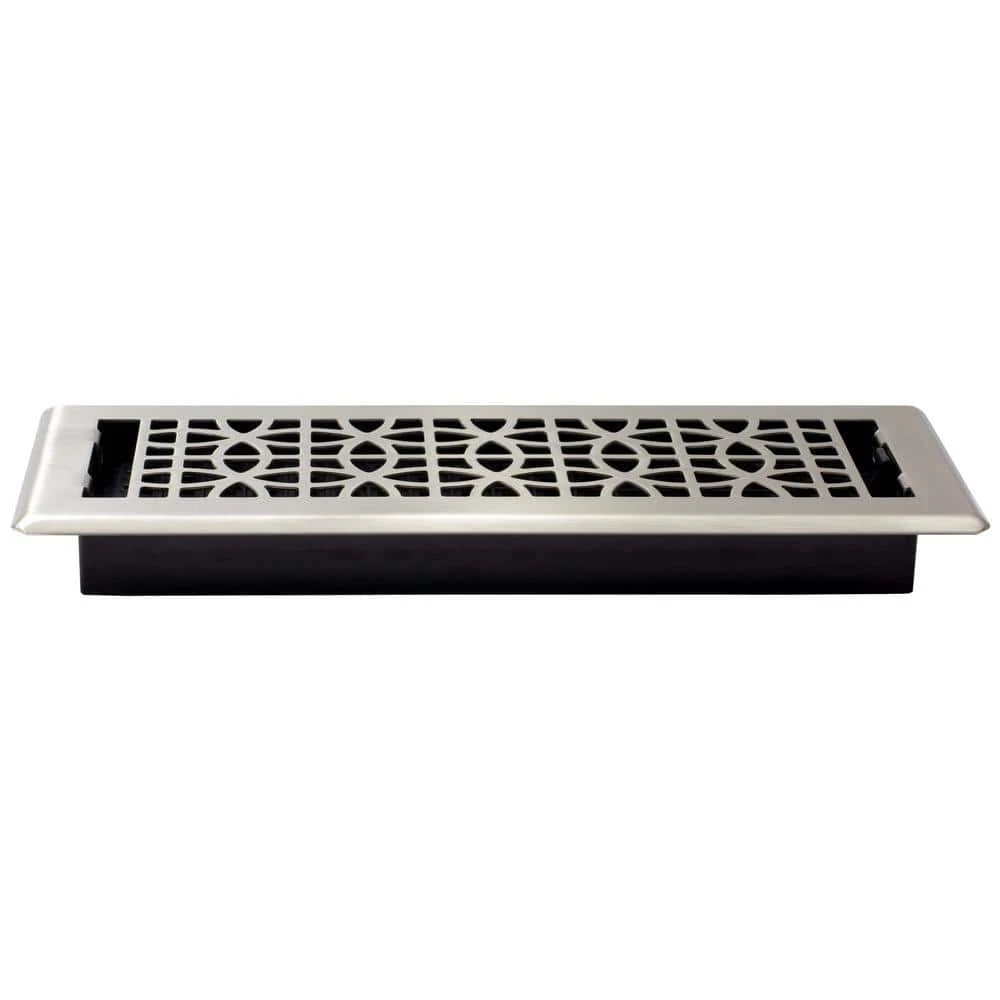 Eclipse 12 In. X 4 In. Floor Register In Brushed Nickel 2 Eclipse 12 In. X 4 In. Floor Register In Brushed Nickel - Image 2