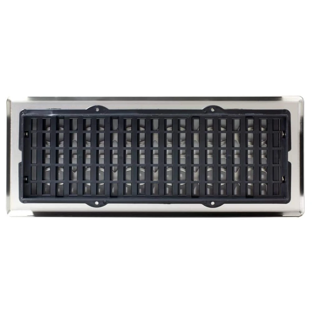 Eclipse 12 In. X 4 In. Floor Register In Brushed Nickel 4 Eclipse 12 In. X 4 In. Floor Register In Brushed Nickel - Image 4