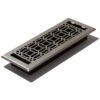 2 In. X 12 In. New Gothic Floor Register, Plated Nickel