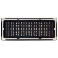 4 In. X 12 In. New Gothic Floor Register, Plated Nickel -Fire Place Store metallics decor grates registers grilles ngh412 nkl 66 1000