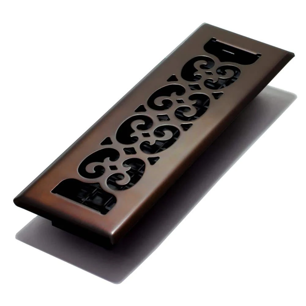 2 In. X 10 In. Scroll Plated Bronze Register 1 2 In. X 10 In. Scroll Plated Bronze Register