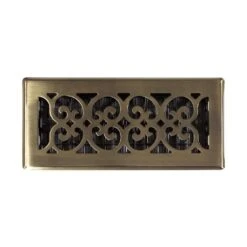 4 In. X 10 In. Steel Floor Register In Antique Brass 13 4 In. X 10 In. Steel Floor Register In Antique Brass -Fire Place Store metallics decor grates registers grilles sph410 a 4f 1000
