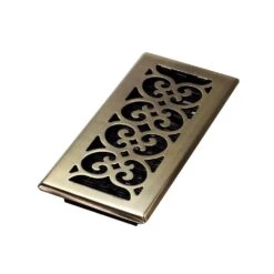 4 In. X 10 In. Steel Floor Register In Antique Brass