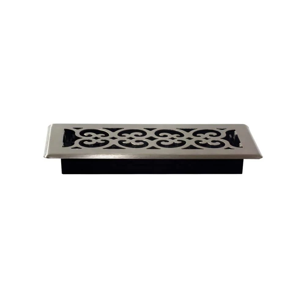 4 In. X 10 In. Steel Floor Register In Brushed Nickel 2 4 In. X 10 In. Steel Floor Register In Brushed Nickel - Image 2