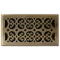 6 In. X 12 In. Scroll Antique Floor Register -Fire Place Store metallics decor grates registers grilles sph612 a a0 1000