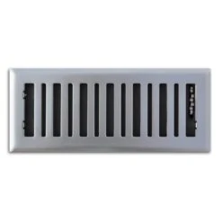 Contemporary 4 In. X 12 In. Steel Floor Register In Brushed Nickel