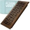 Basketweave 12 In. X 4 In. Decorative Floor Register Vent With Mesh Cover Trap In Oiled Bronze