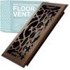 Victorian Scroll 2 X 14 In. Decorative Floor Register Vent With Mesh Cover Trap, Oiled Bronze
