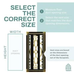 Victorian Scroll 4x14 Inch Decorative Floor Register Vent With Mesh Cover Trap, Polished Brass -Fire Place Store metallics home intuition registers grilles vtfv414pb 4f 1000