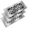 Low Profile 10 In. X 4 In. Steel Floor Register In Silver Curvilinear Pattern (3-Pack)