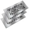 Low Profile 10 In. X 4 In. Steel Floor Register In Silver Diagonal Pattern (3-Pack)
