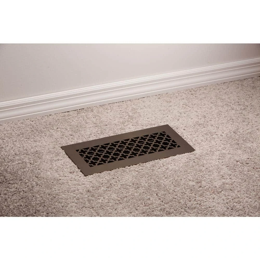 Victorian 12 In. X 4 In. Oil Rubbed Bronze Powder Coat Steel Floor Vent With Opposed Blade Damper 6 Victorian 12 In. X 4 In. Oil Rubbed Bronze Powder Coat Steel Floor Vent With Opposed Blade Damper - Image 6