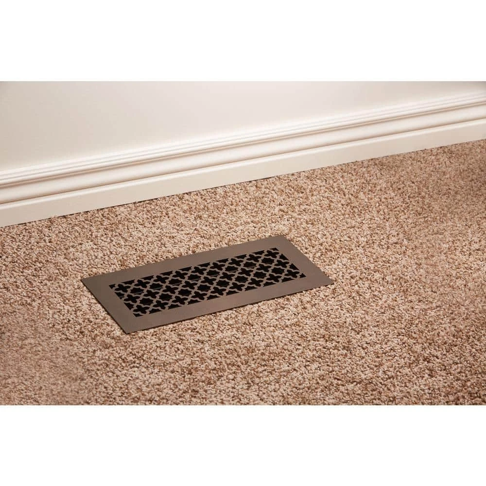 Victorian 12 In. X 4 In. Oil Rubbed Bronze Powder Coat Steel Floor Vent With Opposed Blade Damper 5 Victorian 12 In. X 4 In. Oil Rubbed Bronze Powder Coat Steel Floor Vent With Opposed Blade Damper - Image 5