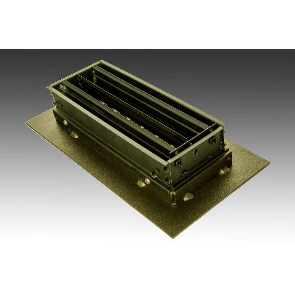Victorian 12 In. X 4 In. Oil Rubbed Bronze Powder Coat Steel Floor Vent With Opposed Blade Damper 3 Victorian 12 In. X 4 In. Oil Rubbed Bronze Powder Coat Steel Floor Vent With Opposed Blade Damper - Image 3