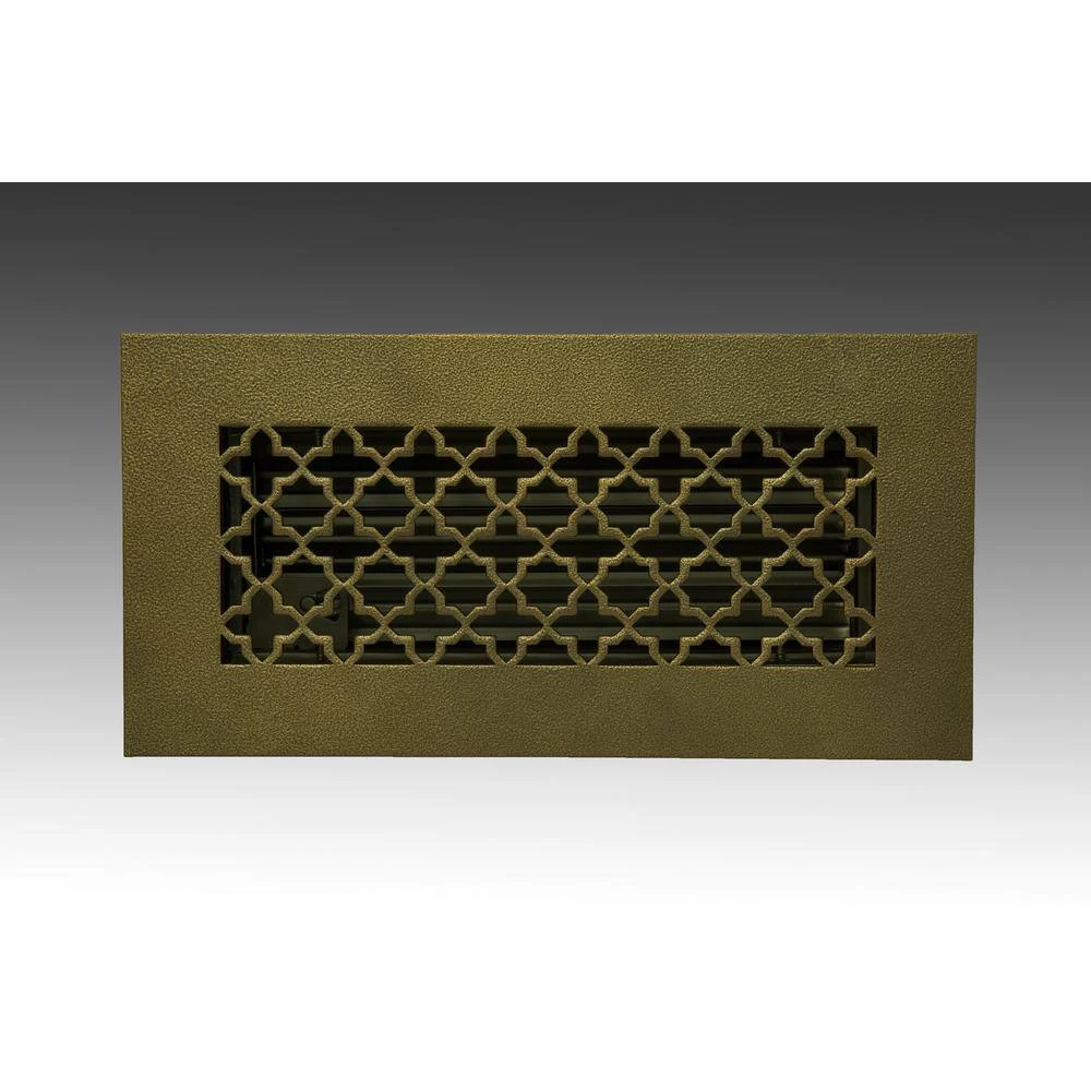 Victorian 12 In. X 4 In. Oil Rubbed Bronze Powder Coat Steel Floor Vent With Opposed Blade Damper 2 Victorian 12 In. X 4 In. Oil Rubbed Bronze Powder Coat Steel Floor Vent With Opposed Blade Damper - Image 2