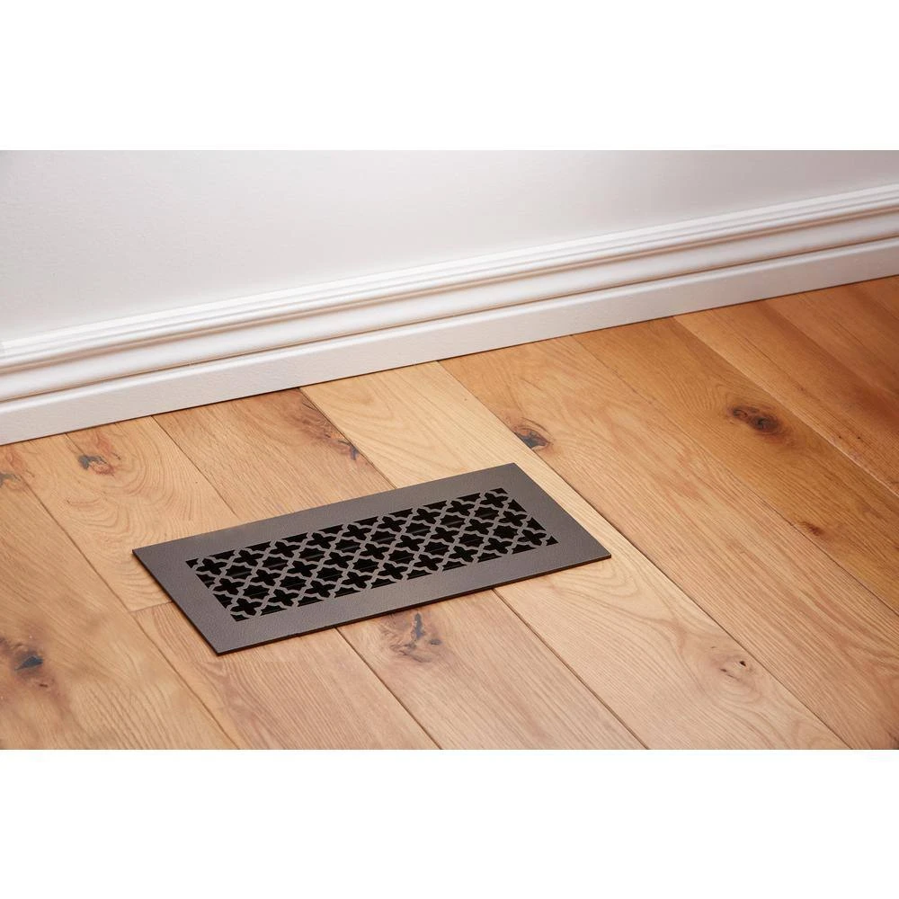 Victorian 12 In. X 4 In. Oil Rubbed Bronze Powder Coat Steel Floor Vent With Opposed Blade Damper 4 Victorian 12 In. X 4 In. Oil Rubbed Bronze Powder Coat Steel Floor Vent With Opposed Blade Damper - Image 4