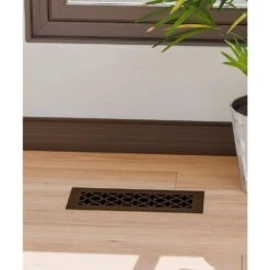Victorian 12 In. X 4 In. Oil Rubbed Bronze Powder Coat Steel Floor Vent With Opposed Blade Damper 15 Victorian 12 In. X 4 In. Oil Rubbed Bronze Powder Coat Steel Floor Vent With Opposed Blade Damper -Fire Place Store metallics steelcrest registers grilles tvi12x4sorbn fa 1000