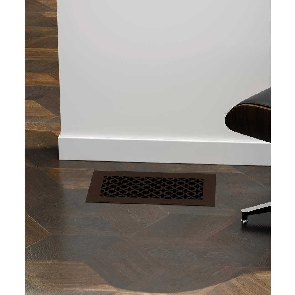 Victorian 12 In. X 6 In. Oil Rubbed Bronze Powder Coat Steel Floor Vent With Opposed Blade Damper 7 Victorian 12 In. X 6 In. Oil Rubbed Bronze Powder Coat Steel Floor Vent With Opposed Blade Damper - Image 7