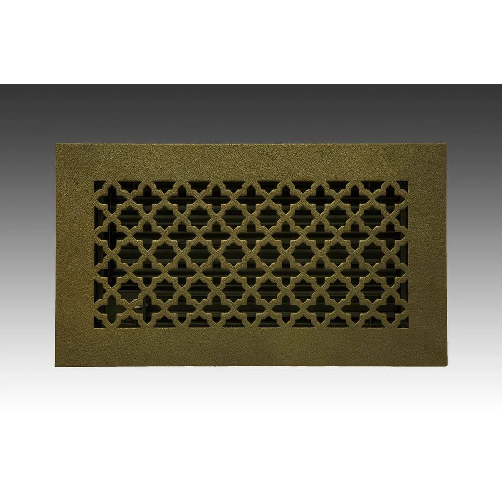 Victorian 12 In. X 6 In. Oil Rubbed Bronze Powder Coat Steel Floor Vent With Opposed Blade Damper 2 Victorian 12 In. X 6 In. Oil Rubbed Bronze Powder Coat Steel Floor Vent With Opposed Blade Damper - Image 2