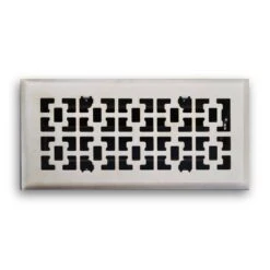 4 In. X 10 In. Vintage Victorian Floor Diffuser, Satin Nickel