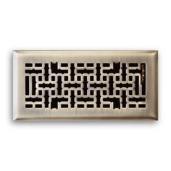 4 In. X 12 In. Modern Contempo Floor Diffuser, Antique Brass