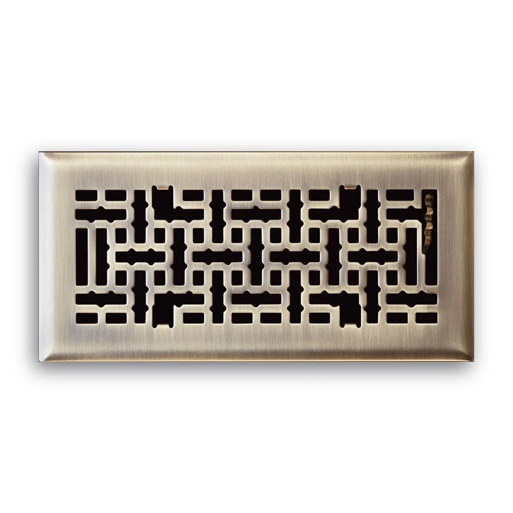 4 In. X 12 In. Modern Contempo Floor Diffuser, Antique Brass 1 4 In. X 12 In. Modern Contempo Floor Diffuser, Antique Brass