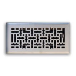 4 In. X 12 In. Modern Contempo Floor Diffuser, Satin Nickel