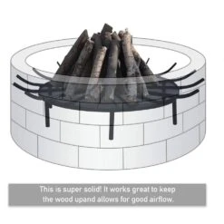 Outdoor Fire Pit Cover Grate Log Round 28 In. With Base Firewood Grates Support In Black For Outdoor -Fire Place Store misopily fire pit covers and accessories hdph020ot265 1f 1000
