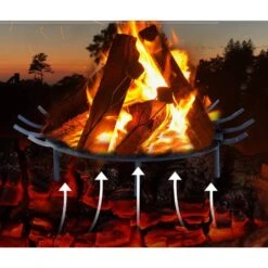 Outdoor Fire Pit Cover Grate Log Round 28 In. With Base Firewood Grates Support In Black For Outdoor -Fire Place Store misopily fire pit covers and accessories hdph020ot265 4f 1000