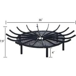 36 In. Outdoor Fire Pit Cover Grate Log Round With Base Firewood Grates Supports In Black -Fire Place Store misopily fire pit covers and accessories hdph020ot266 44 1000