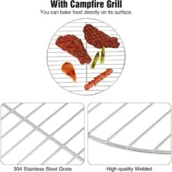 Black 30 In. Fire Pit Spark Screen Cover With Top Cover Round And Steel Grill Grate For Patio Backyard -Fire Place Store misopily fire pit covers and accessories hdph020ot273 1f 1000