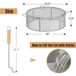 18 In. X 6 In. Fire Pit Spark Protector Screen Cover With 2 Sticks For Backyard/Outdoor 13 18 In. X 6 In. Fire Pit Spark Protector Screen Cover With 2 Sticks For Backyard/Outdoor -Fire Place Store misopily fire pit covers and accessories hdph020ot275 76 1000