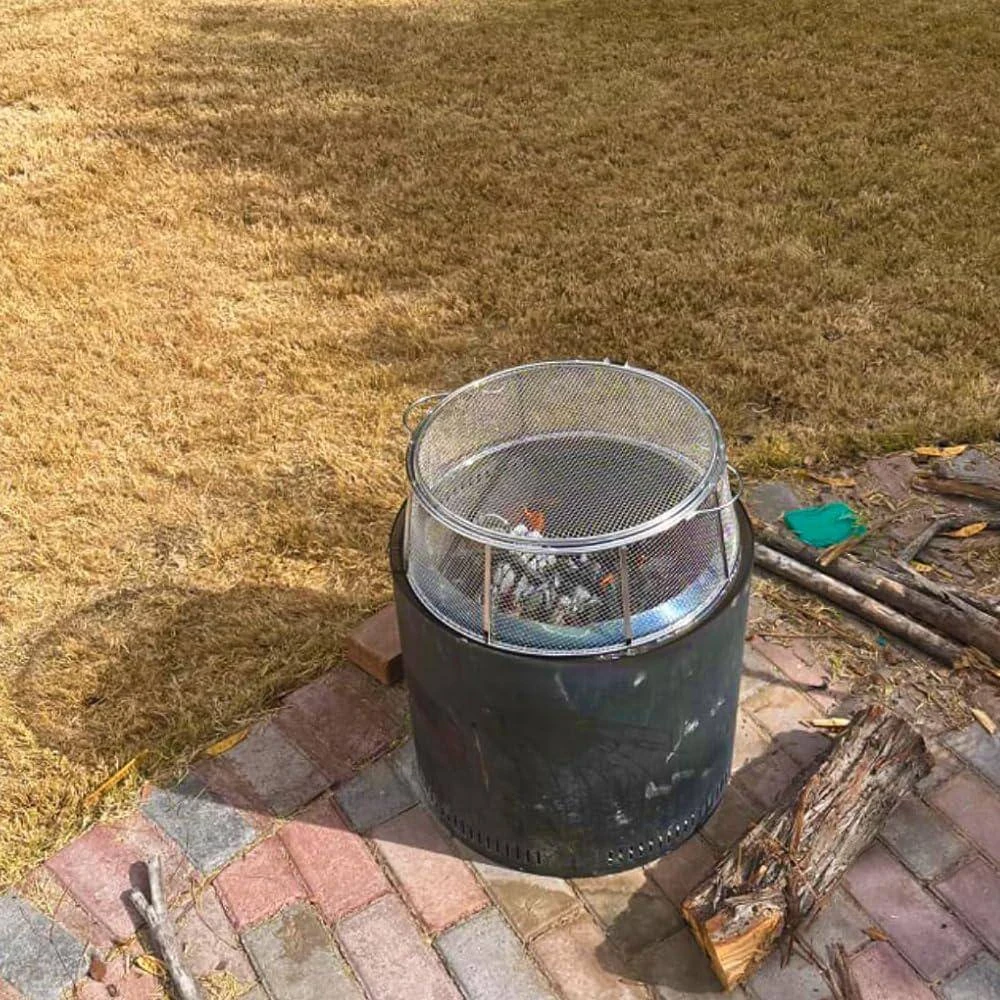 18 In. X 6 In. Fire Pit Spark Protector Screen Cover With 2 Sticks For Backyard/Outdoor 2 18 In. X 6 In. Fire Pit Spark Protector Screen Cover With 2 Sticks For Backyard/Outdoor - Image 2