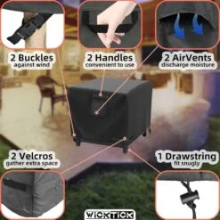 Square Gas Fire Pit Cover 30 In. X 30 In. X 25 In., Waterproof And 600D Heavy-Duty Fire Table Cover, Patio Propane -Fire Place Store misopily fire pit covers and accessories ph03928b086 1f 1000