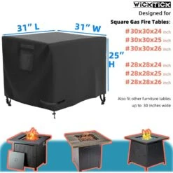 Square Gas Fire Pit Cover 30 In. X 30 In. X 25 In., Waterproof And 600D Heavy-Duty Fire Table Cover, Patio Propane -Fire Place Store misopily fire pit covers and accessories ph03928b086 4f 1000