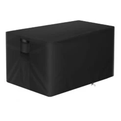 42 In. Rectangular Firepit Cover For Outdoor Fireplace Waterproof Propane Fire Table Cover, Black