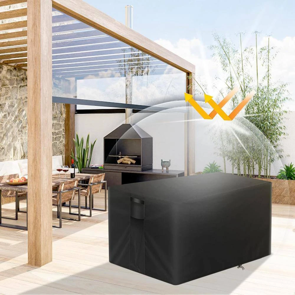 42 In. Rectangular Firepit Cover For Outdoor Fireplace Waterproof Propane Fire Table Cover, Black 7 42 In. Rectangular Firepit Cover For Outdoor Fireplace Waterproof Propane Fire Table Cover, Black - Image 7