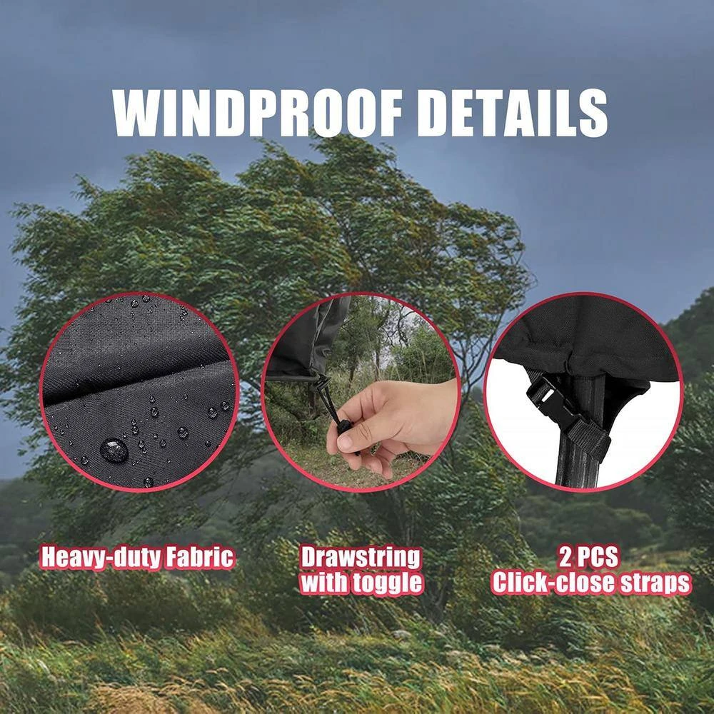 22- 34 Inch Fire Pit Cover Round 420D Heavy Duty Oxford Fabric Full Coverage Patio Outdoor, Waterproof Fire Bowl 5 22- 34 Inch Fire Pit Cover Round 420D Heavy Duty Oxford Fabric Full Coverage Patio Outdoor, Waterproof Fire Bowl - Image 5