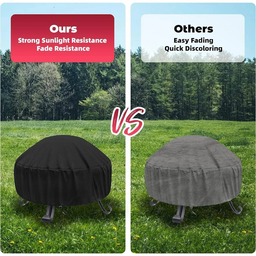 22- 34 Inch Fire Pit Cover Round 420D Heavy Duty Oxford Fabric Full Coverage Patio Outdoor, Waterproof Fire Bowl 6 22- 34 Inch Fire Pit Cover Round 420D Heavy Duty Oxford Fabric Full Coverage Patio Outdoor, Waterproof Fire Bowl - Image 6