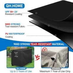 1000N Max Tension Fire Pit Cover Rectangular 900D Upgrade Extra Dense Fabric Fire Table Cover Rectangle Waterproof -Fire Place Store misopily fire pit covers and accessories ph03928b090 76 1000