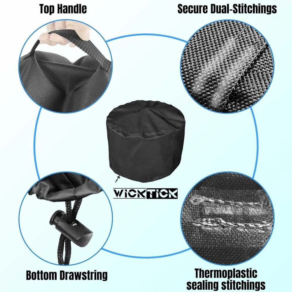 Round Fire Pit Cover For Solo Stove Bonfire 2.0 600D Heavy Duty Waterproof Camping 21 In. All-Weather Resistant 4 Round Fire Pit Cover For Solo Stove Bonfire 2.0 600D Heavy Duty Waterproof Camping 21 In. All-Weather Resistant - Image 4