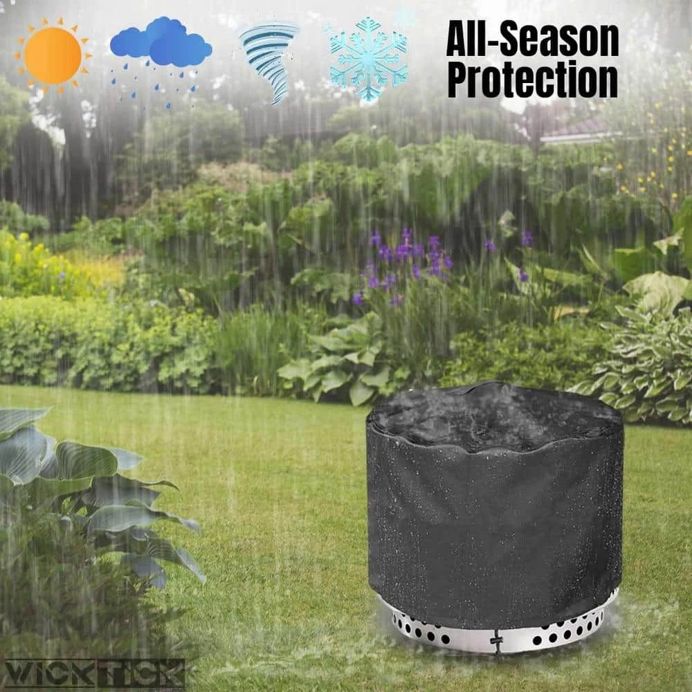 Round Fire Pit Cover For Solo Stove Bonfire 2.0 600D Heavy Duty Waterproof Camping 21 In. All-Weather Resistant 5 Round Fire Pit Cover For Solo Stove Bonfire 2.0 600D Heavy Duty Waterproof Camping 21 In. All-Weather Resistant - Image 5