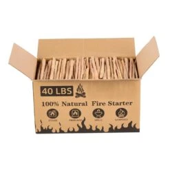 40 Lbs. 100% Natural Kindling Wood Firewood Firestarter With Wooden Box