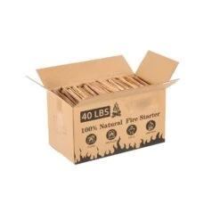 40 Lbs. 100% Natural Kindling Wood Firewood Firestarter With Wooden Box -Fire Place Store misopily firewood sa21 128b106 c3 1000