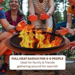 30 In. W X 20 In. H Round Steel Wood Burning Outdoor Deep Fire Pit In Copper/Black With Grilling Grate -Fire Place Store multi colored pure garden wood burning fire pits hw1500260 1f 1000